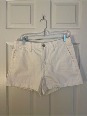 J. Crew White Denim Shorts — Classic Tailored Cut